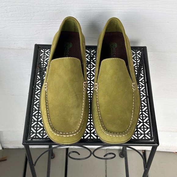 Rockport Loafer Slip On Shoes Mens 10M Colrain Green Nubuck Washable Casual NEW‎ main image 12
